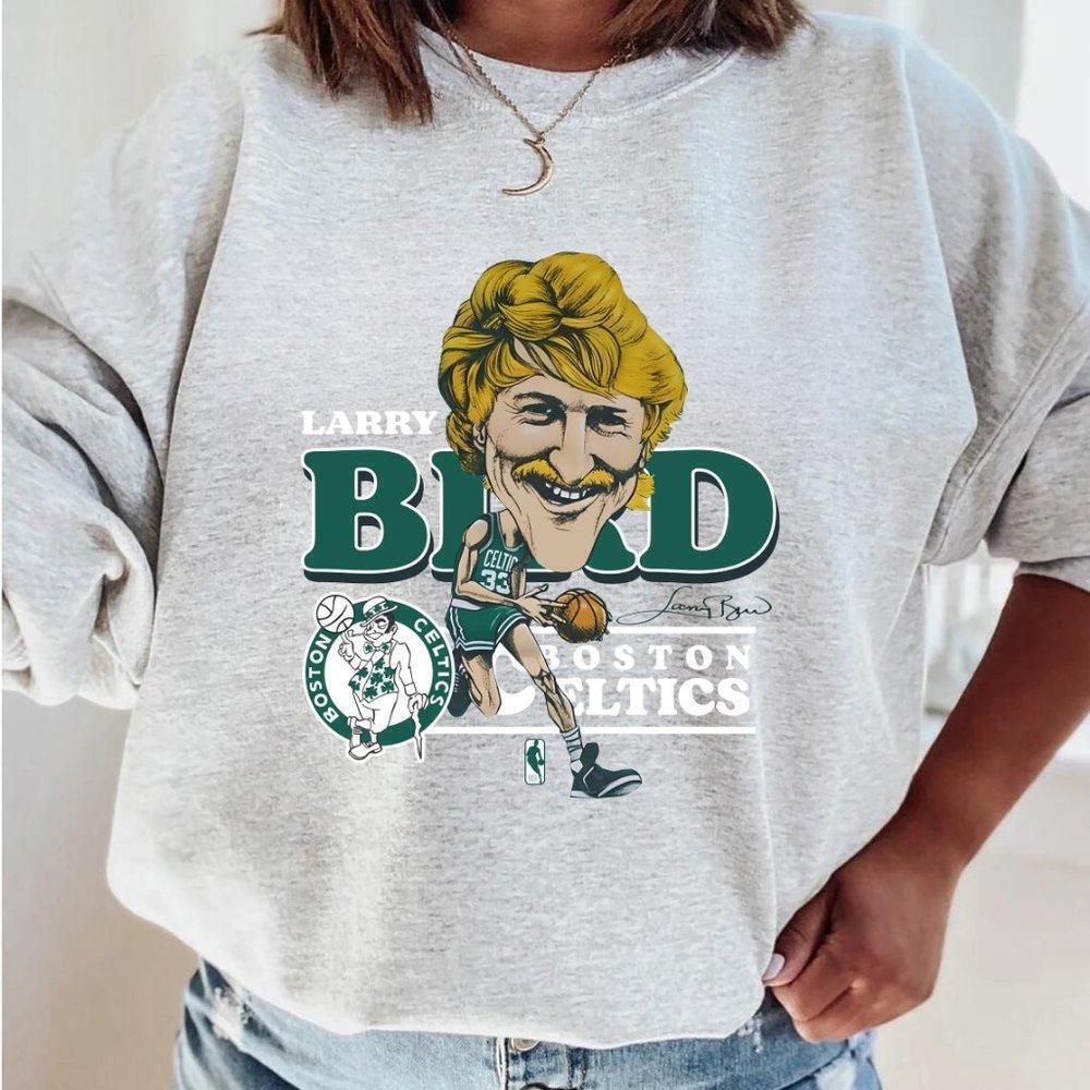 Larry Bird Caricature Boston Basketball Retro Graphic Unisex Sweater